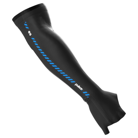 eS eSports Arm Sleeve XL X-large finger long by Pulsar Gaming Gears in black, designed for gamers. Features quick-drying material and friction reduction, ideal for use with glass mousepads for smoother gameplay