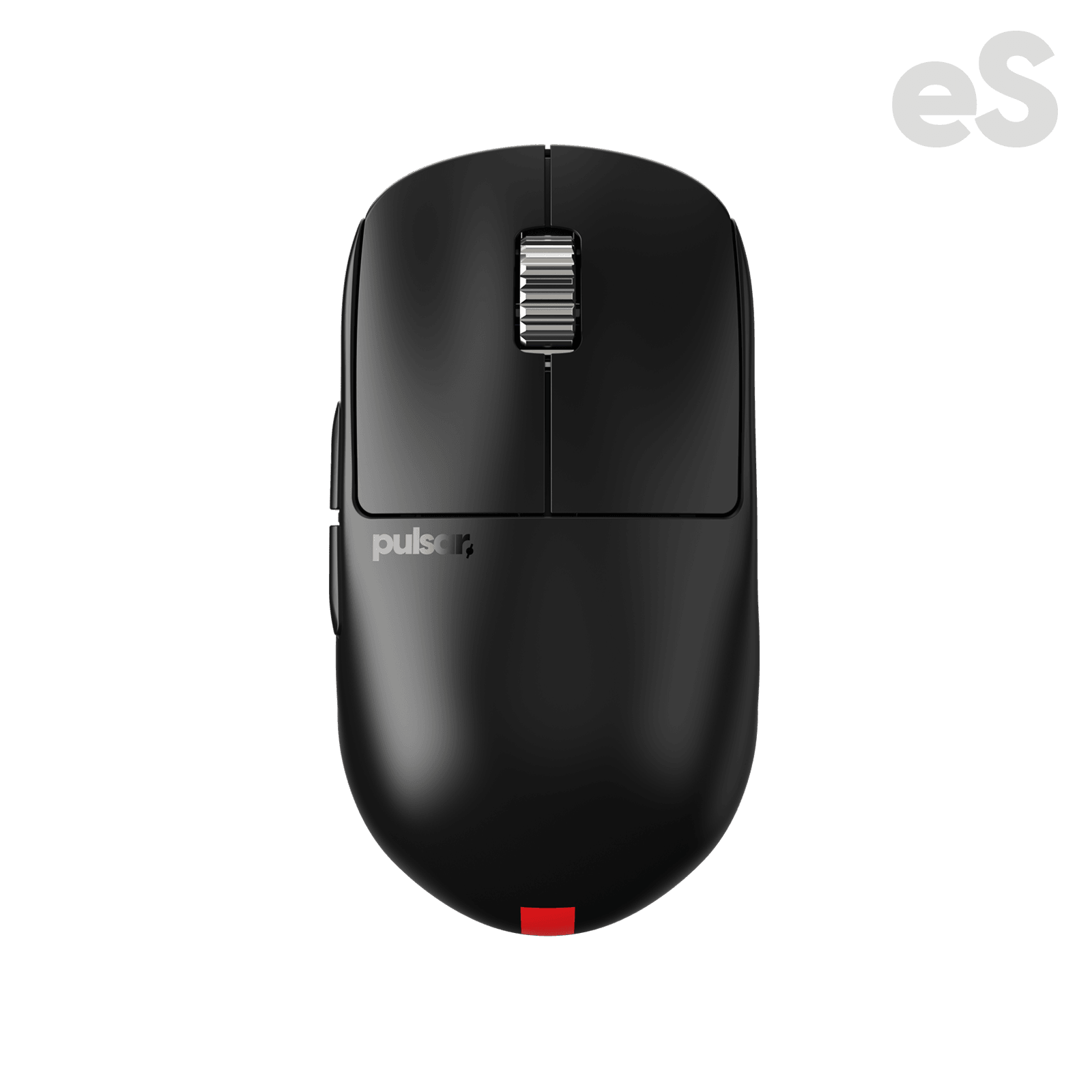 Black Pulsar X2H Medium Gaming Mouse with a narrow waist, higher hump, symmetrical shape, optical switch, PAW3395 sensor, OLED display, and driver-free setup, ideal for esports tournaments.