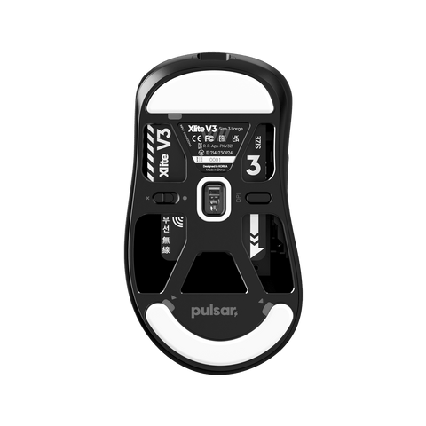Xlite v3 Large Gaming Mouse - Pulsar Gaming Gears Black Optical swtich Ergonomic hand palm grips