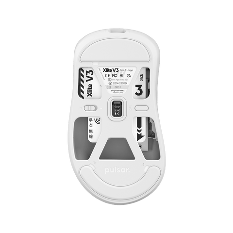 Xlite v3 Large Gaming Mouse - Pulsar Gaming Gears white Optical swtich Ergonomic hand palm grips