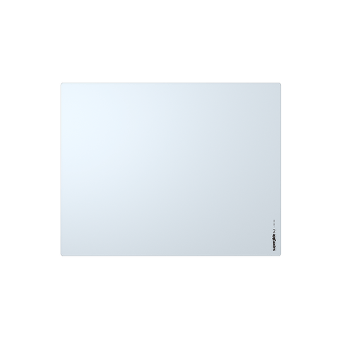 White Superglide Glass Mousepad v2 L (Large) with a 1.5mm tempered glass surface for ultra-smooth mouse movements and enhanced portability. Made with durable Gorilla Glass and an anti-slip silicone rubber base for maximum grip on surfaces